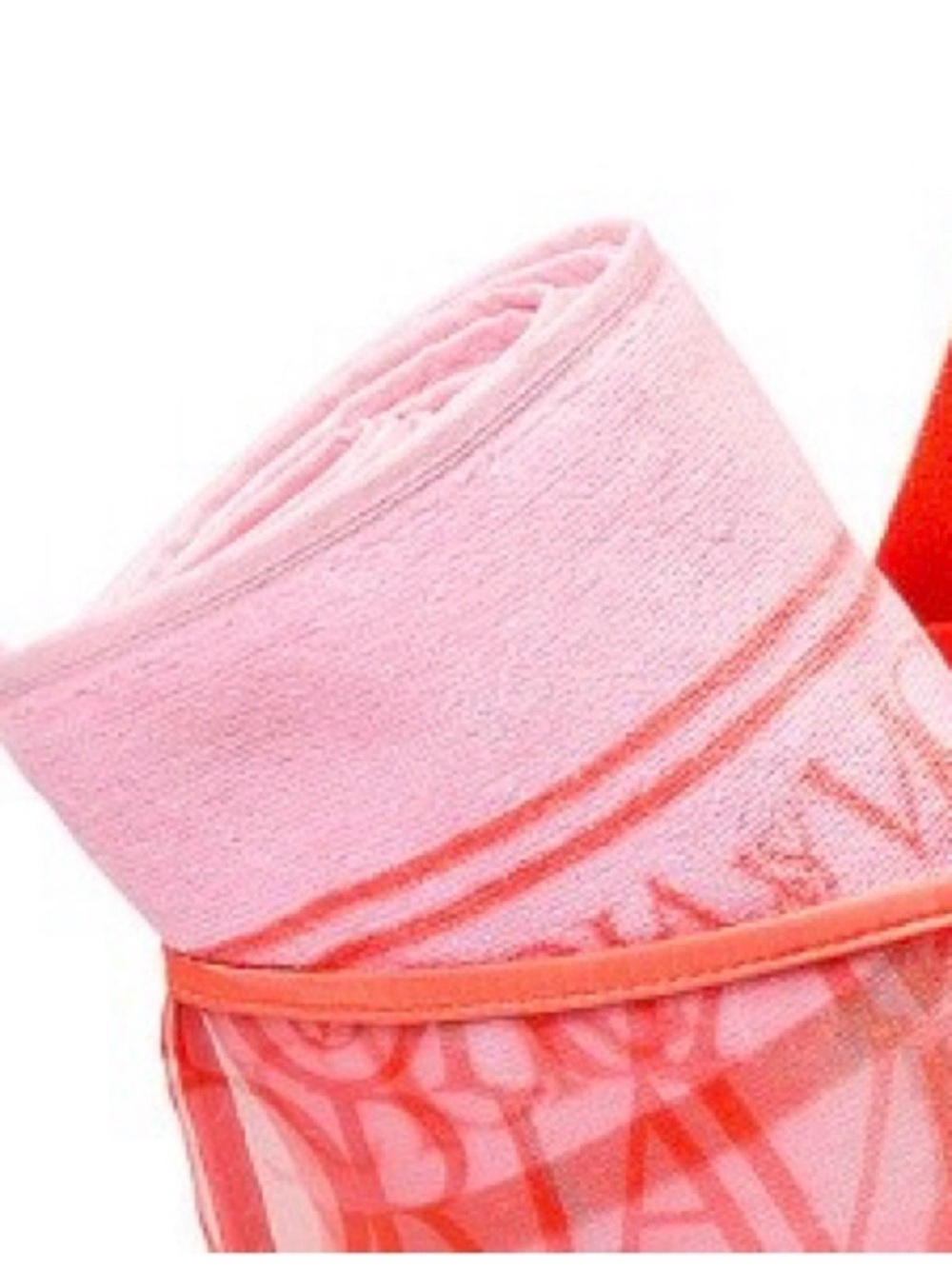 Victoria's Secret Neon Coral Logo Tote and Beach Towel Set - Picture 3 of 5
